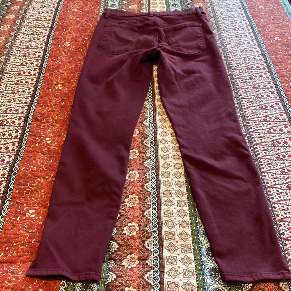 J brand burgundy stretchy jeans with ankle slits - Picture 6 of 6